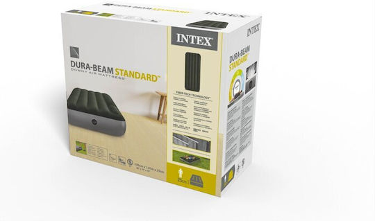 Intex Inflatable Sleeping Mattress Single with Built-in Pump Downy 191x76x25εκ.
