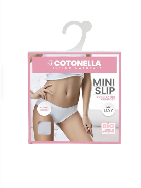 Mini slip pentru femei Cotonella - Regular - Bumbac ecologic - Alb