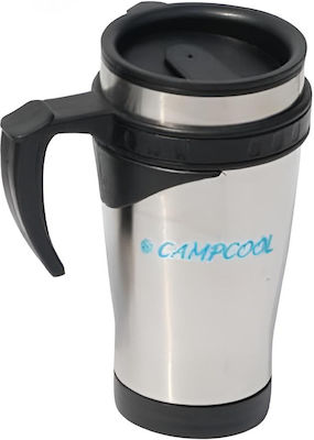 Campcool Glass Thermos Stainless Steel Silver 500ml with Mouthpiece and Handle 211-5115