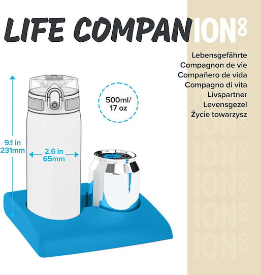 Ion8 Recyclable Bottle Thermos Stainless Steel BPA Free 500ml Dark Blue with Mouthpiece