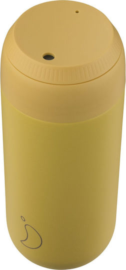 Chilly's Cup Series 2 Glass Thermos Bottle Stainless Steel BPA Free 500ml Yellow