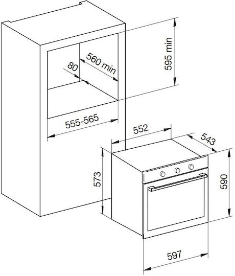 Glem-Gas Einbauofen 64Es B59.7cm.