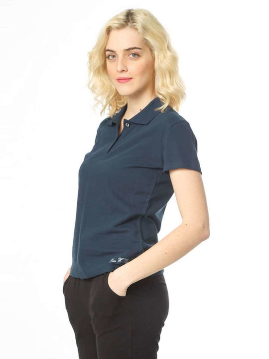 Paco & Co Women's Polo Blouse Short Sleeve Navy Blue