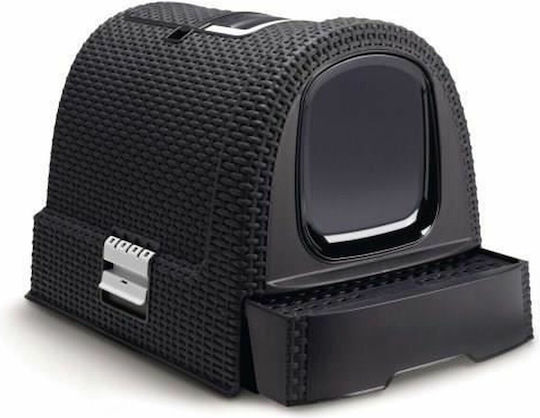 Curver Katzentoilette Geschlossen mit Filter Schwarz L51 x B38.5 x H39.5cm