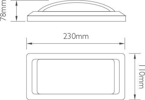 Fos me Водоустойчива Таванна Лампа 23x11x7.8см Fos me Водоустойчива Таванна Лампа 23x11x7.8см