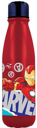 Stor Marvel Kids Water Bottle Avengers Aluminium with Screw Cap Red 600ml