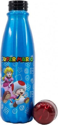 Stor Kinder Trinkflasche Super Mario Aluminium Blau 600ml