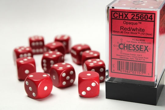 Chessex Opaque Dice D6 Red-White