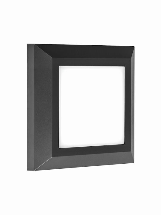 Fos me Waterproof Wall-Mounted Outdoor Ceiling Light with Integrated LED Black