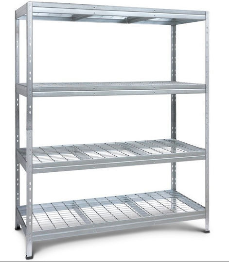 AR Shelving Dexion Galvanized Shelving Unit 120x45x180cm with 4 Shelves Total Load Capacity 1600kg