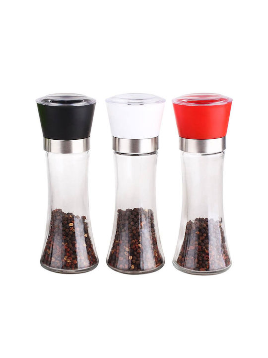 Homestyle Manual Glass Pepper Mill 19cm Red