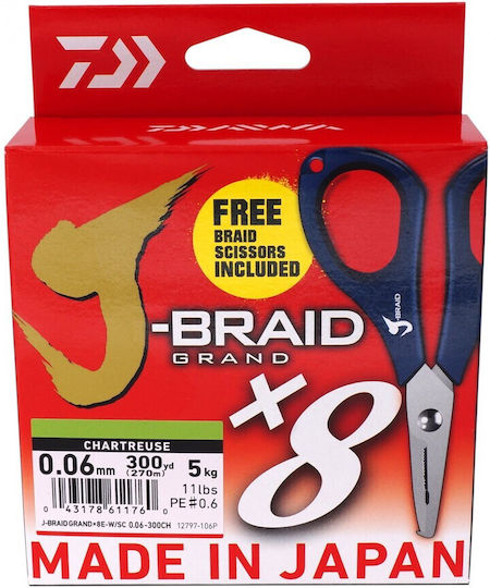 Daiwa J-Braid Grand x8 Multi Fishing Filament 270m / 0.18mm / 12.5kg