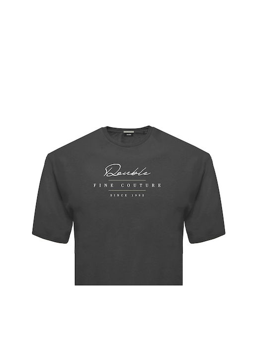 Double T-shirt Bărbătesc cu Mânecă Scurtă Negru