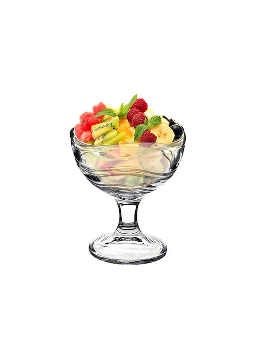 Homestyle Pollo Glass Ice Cream Bowl Διάφανο with Diameter 12εκ. 4pcs