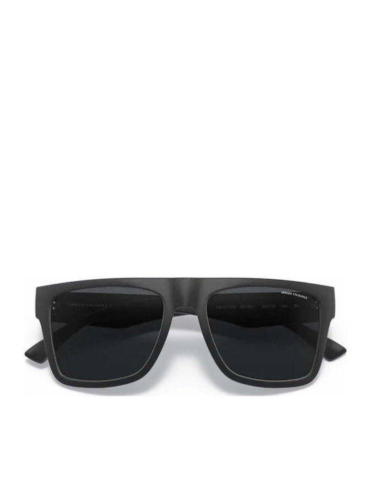 Armani Exchange Men's Sunglasses with Black Horn-Rimmed Frame and Grey Lens AX4113S 807887