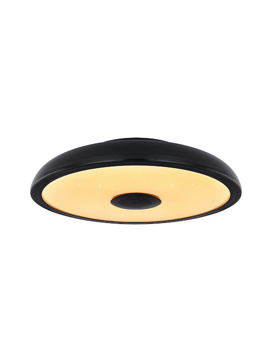 Globo Lighting Raffy Smart Deckenleuchte Badezimmer 28cm Schwarz mit Integrierter LED und Fernbedienung