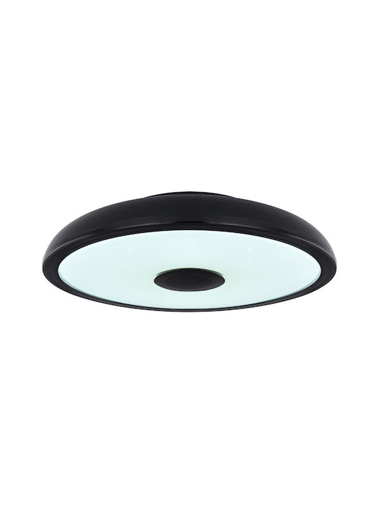 Globo Lighting Raffy Smart Deckenleuchte Badezimmer 28cm Schwarz mit Integrierter LED und Fernbedienung