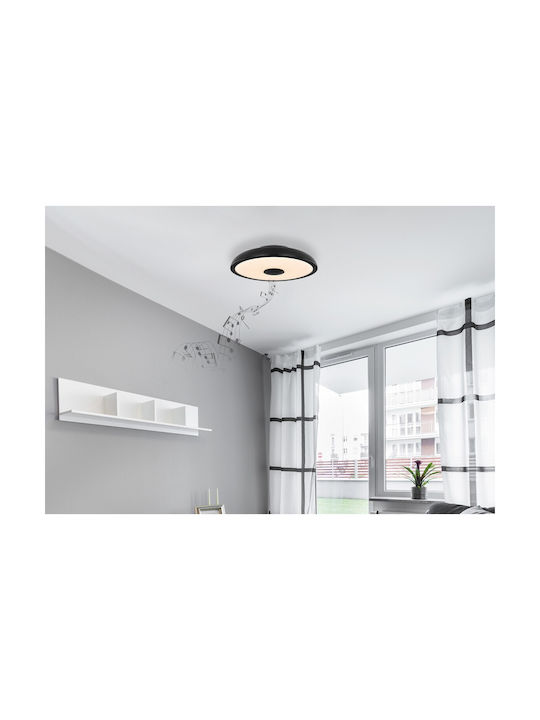 Globo Lighting Raffy Smart Deckenleuchte Badezimmer 28cm Schwarz mit Integrierter LED und Fernbedienung