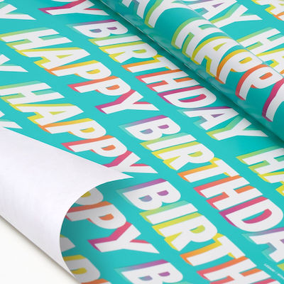 Legami Milano Happy Birthday Wrapping Paper for Gift Multicolour 200x70cm.