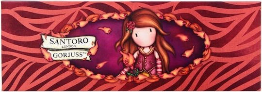 Santoro Fire in my Heart Pencil Case Red