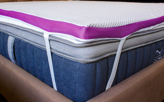 Como felt & wadding producers Mattress Topper Memory Foam 3D Single Memory Foam with Removable Cover & Elastic Straps 90x190x4cm