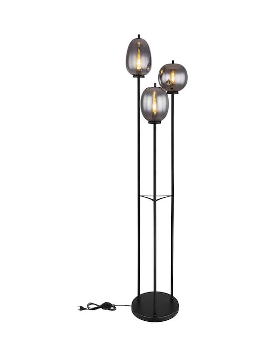 Globo Lighting Blacky Stehleuchte H167xB40.5cm. mit Fassung für Lampe E14 Schwarz