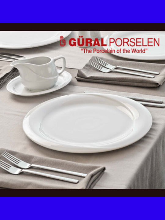 Güral Porselen X Tanbul Πιάτο Βαθύ από Πορσελάνη Λευκό με Διάμετρο 22cm 6τμχ