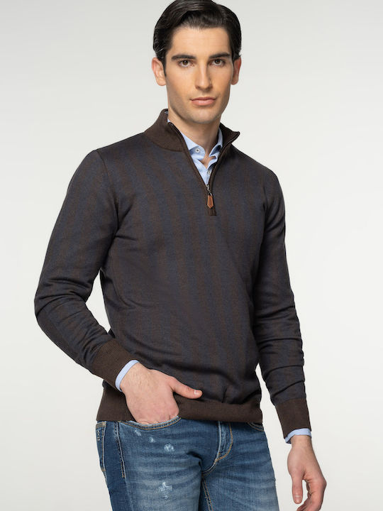 Aritsti Italiani Sweater by the series Zip - A127309A 14 Brown