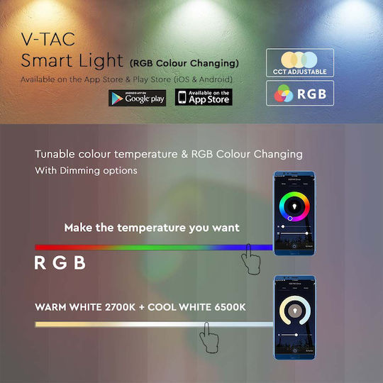 V-TAC WiFi Decorative Lamp Black