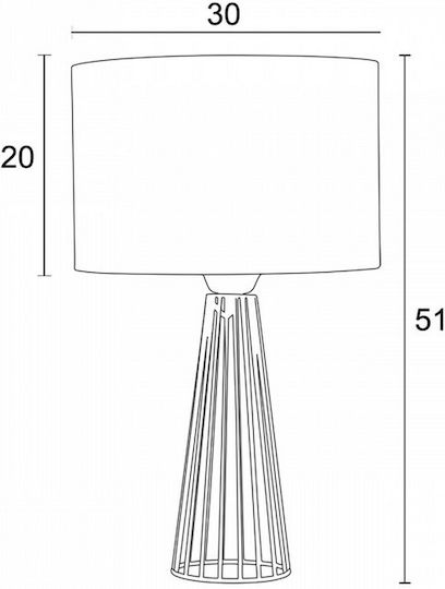 ArkoLight Настолна лампа за Цокъл E27 с Кафяв Абажур и Черен Основа
