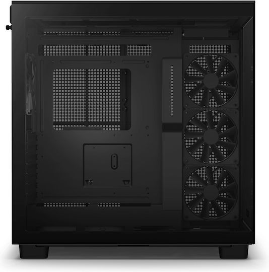 NZXT H9 Flow Геймърско Midi Tower Компютърна Кутия с Страничен Прозорец Матово Черен