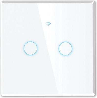 Housemate Recessed Electrical Lighting Wall Switch Wi-Fi Connected with Frame Touch Button White