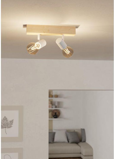 Eglo Townshend Double Spot with Socket E27 in White Color