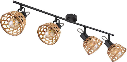 Globo Lighting Wenna Σποτ με 4 Φώτα και με Ντουί E27 σε Μπεζ Χρώμα Globo Lighting Wenna Σποτ με 4 Φώτα και με Ντουί E27 σε Μπεζ Χρώμα