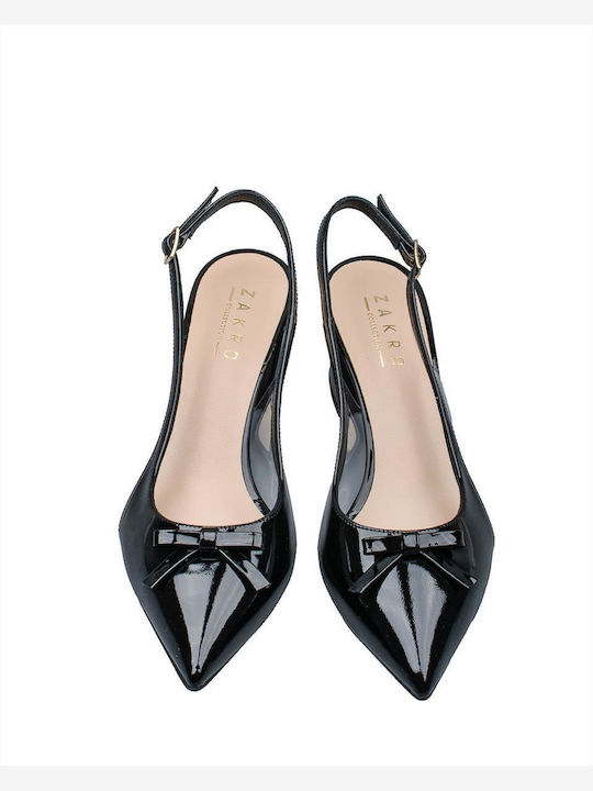 Leather Slingback Pumps ZAKRO COLLECTION S503-SS24 BLACK BLACK