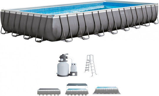 Intex Piscină 10lt Cu Cadru Metalic 975x488x132cm Albă