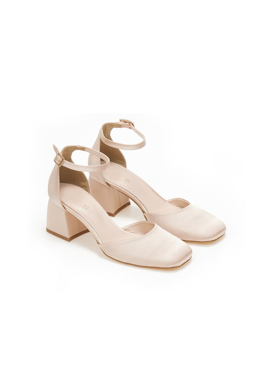 Pantofi stiletto din satin nude pentru femei Beatris