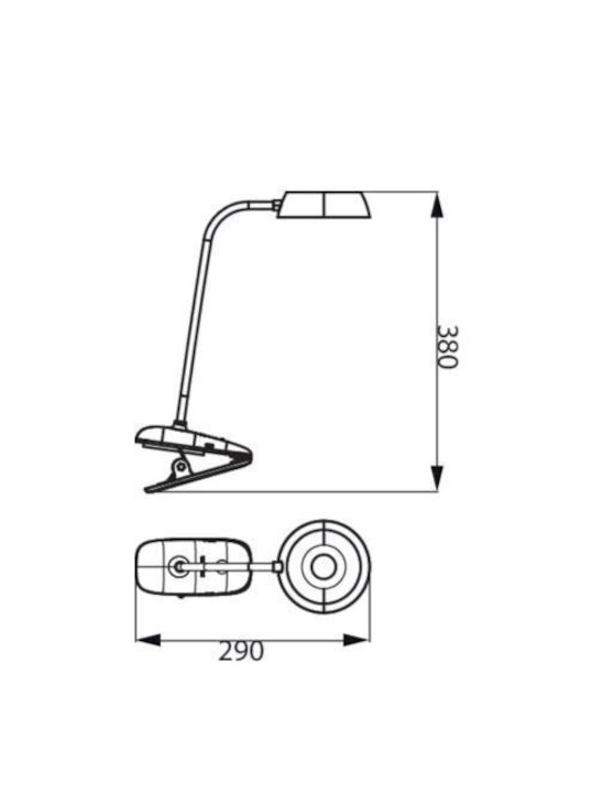 Philips Επαναφορτιζόμενο LED Φωτιστικό Γραφείου με Εύκαμπτο Βραχίονα και Κλιπ σε Ροζ Χρώμα