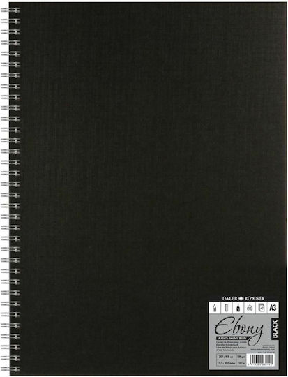 Daler Rowney Sketchbook Ebony A3 150gr 48 Φύλλων A3 29.7x42cm