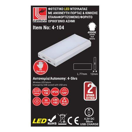 Adeleq Rechargeable LED Light for Cabinets with Battery Powered and Motion Sensor