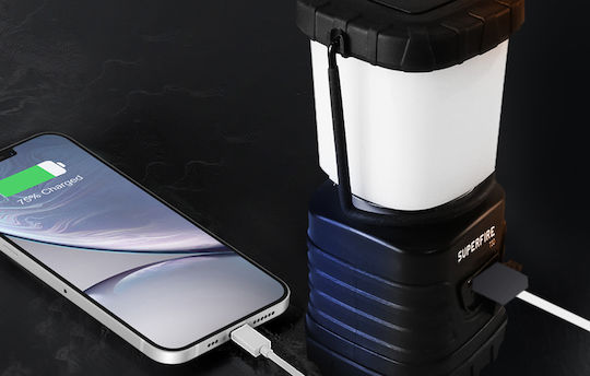 Superfire Laterne LED Wiederaufladbar Für Camping Mit Taschenlampe & Powerbank 600lm 8.4W