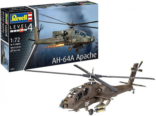 Revell AH-64A Apache Modeling Figure Helicopter 71 Pieces in Scale 1:72 21x20.1cm.