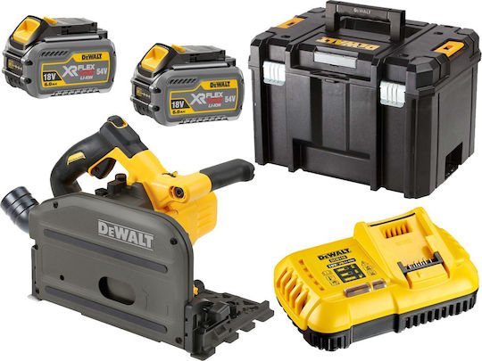 DEWALT DCS520T2 Βυθιζόμενο Δισκοπρίονο 2x6Ah με Ρύθμιση Ταχύτητας και με Σύστημα Αναρρόφησης