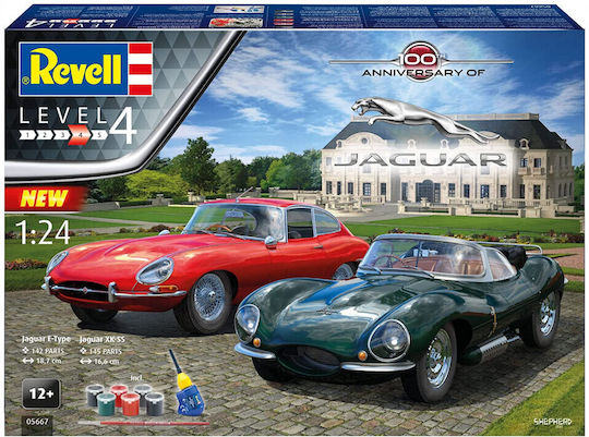 Revell Jaguar 100th Anniversary Фигура за Моделизъм в Мащаб 1:24 с Лепило и Бои