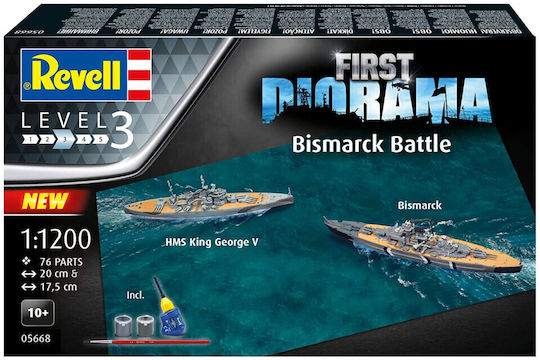 Revell Φιγούρα Μοντελισμού Πλοίο Bismarck Battle σε Κλίμακα 1:1200 με Κόλλα και Χρώματα
