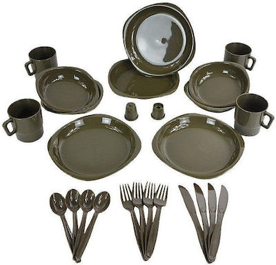 Mil-Tec Serveware Set for Camping 4 Person Dining Set 26pcs