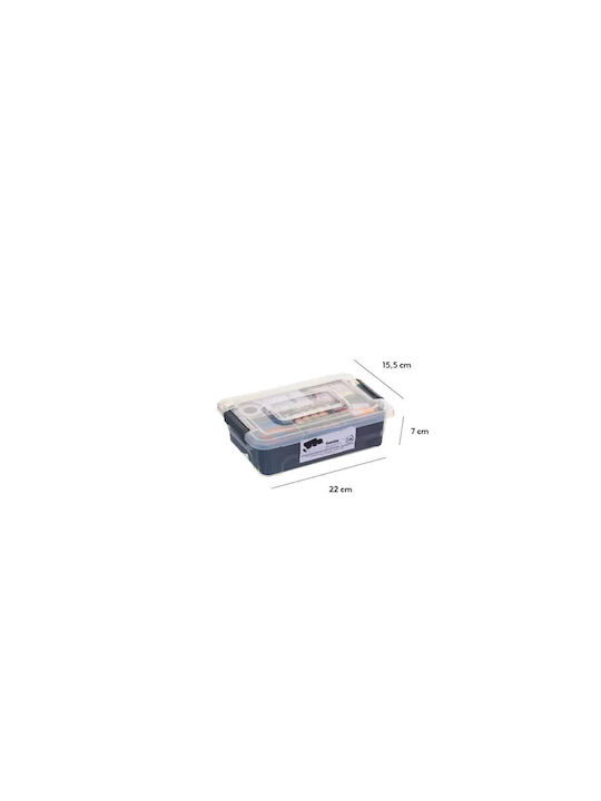 Plastic Storage Box with Lid Transparent 15.5x22.22x7.1cm 1pcs