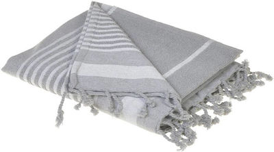 Inart Ble Beach Towel Pareo Gray with Fringes 170x90cm.