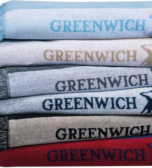 Greenwich Polo Club Beach Towel Cotton Black with Fringes 170x90cm.