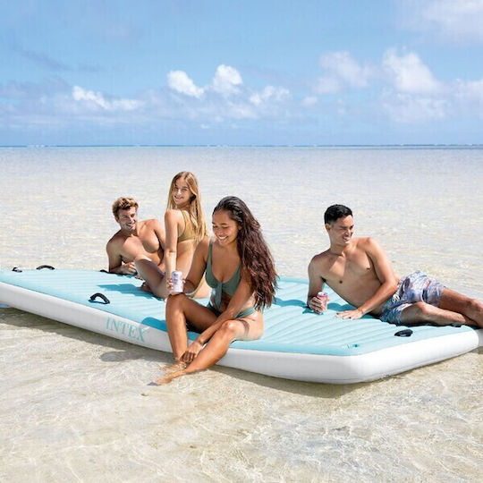 Intex Water Lounge Aufblasbare Schwimmende Plattform mit Griffen Türkis 310x183cm